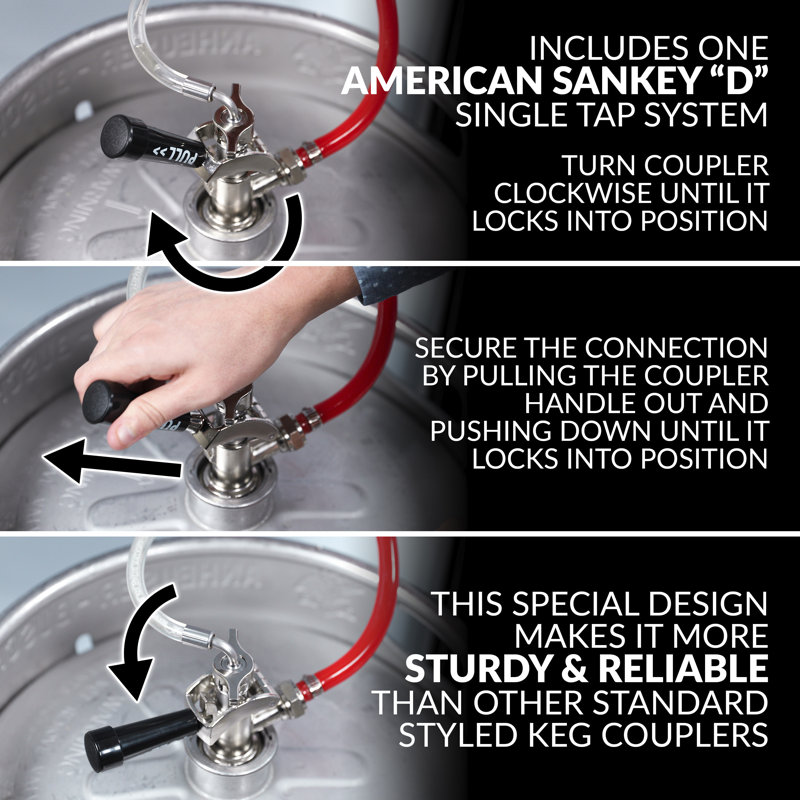 HomeCraft 4.9 Cu. Ft. Black Stainless Steel Kegorator Draft Dispenser