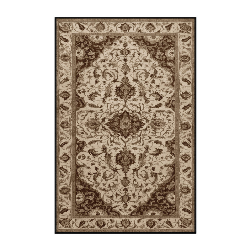 Tapis brun français lavable à la machine, Tapis de couloir 2 pi x 4 pi