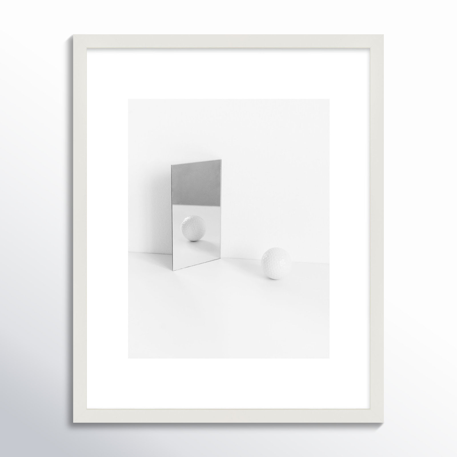 Ludovico "White Still Life 2" Print, 20" H x 16" W x 1.25" D, White