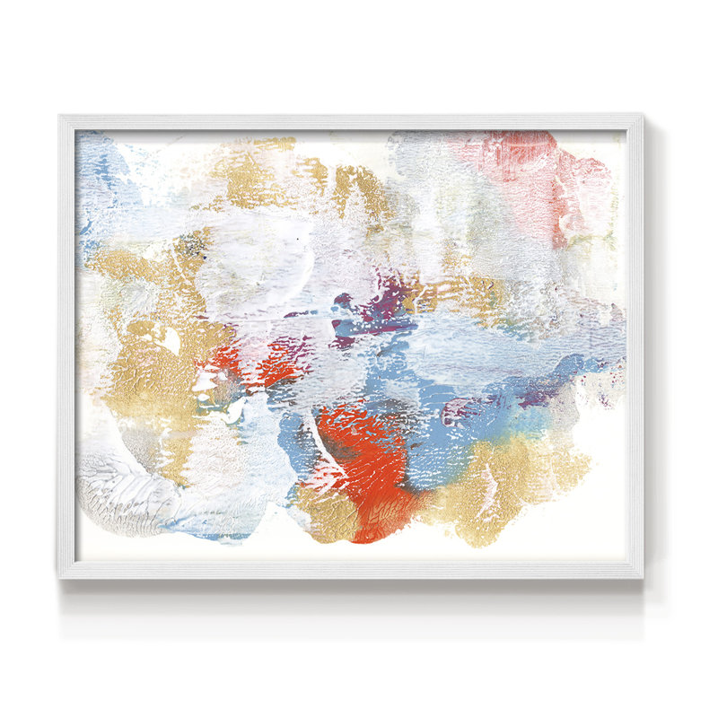 Coucher de soleil blanc délavé II - reproduction encadrée - réarmable, H 8 po x l 10 po, Blanc