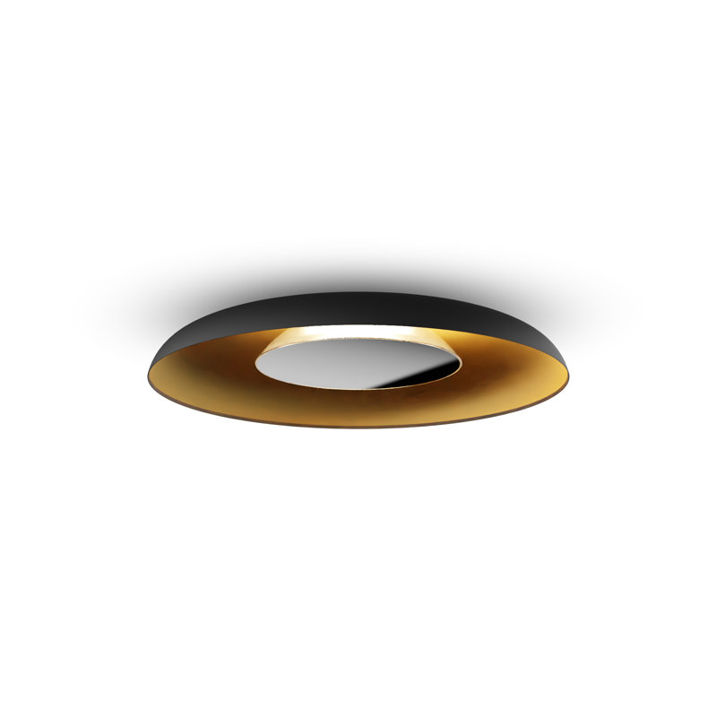 Ramen LED Flush Mounted Sconce, 3.5" H x 24" W x 24" D, Chrome/Matte Black/Gold