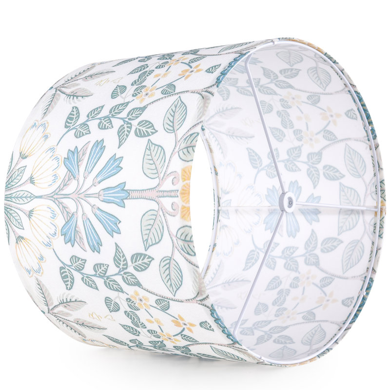 Abat-jour tambour en lin multicolore H 10 po x l 13 po