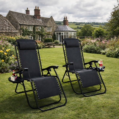 Archilla 2 Pack Zero Gravity Chairs, Black, UKFR Certified
