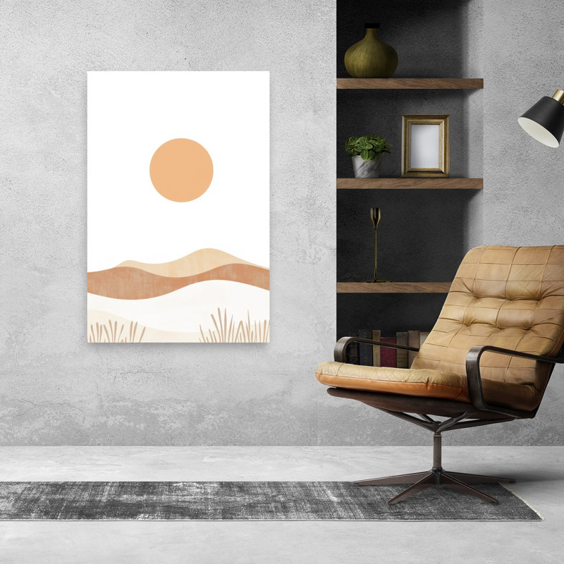 «Desert Dunes Sun», impression de paysage minimaliste moderne paysage naturel, H 48 po x l 32 po