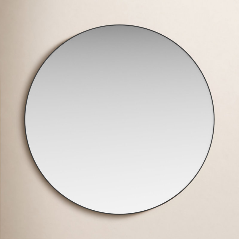 Franco Round Mirror, Matte Black, 34" x 34"
