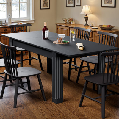 Extendable Kitchen Dining Table, 54"-85" Expandable Rectangular Dinner Table for 4-10 People, Modern Rectangular Dining Table with Sturdy Wood Frame &