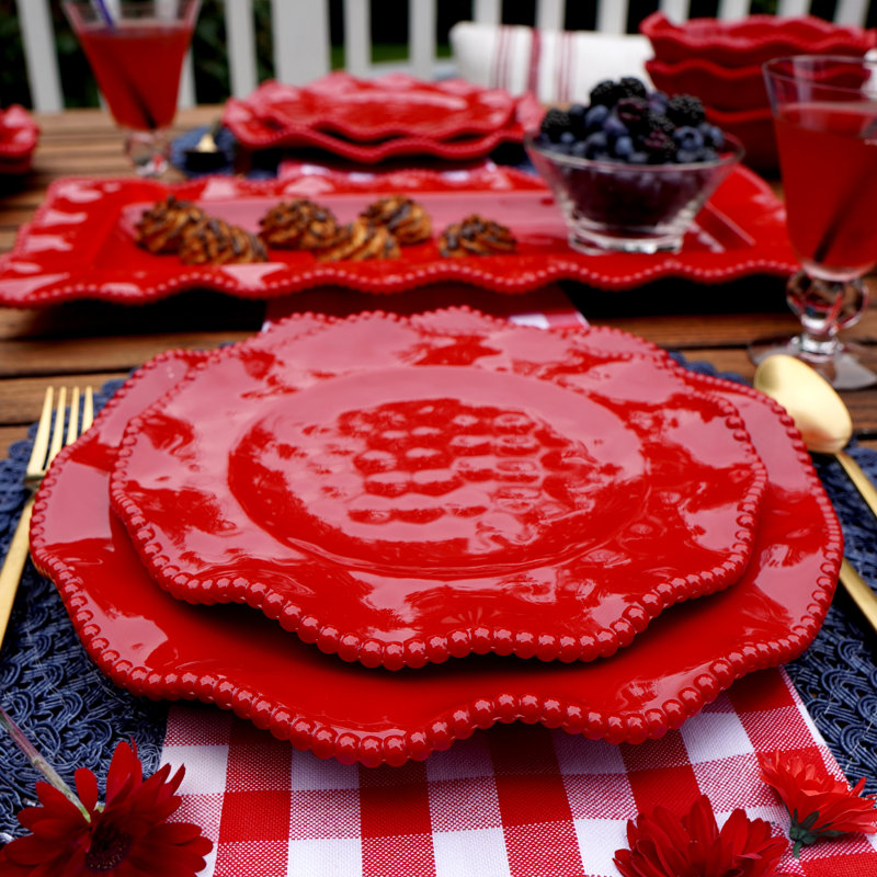 Perlette Red Set of 4 Salad Plate 9"