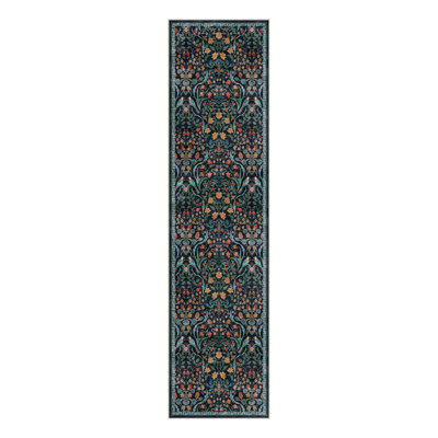 Guston Machine Washable Floral Area Rug With Non-Slip Backing