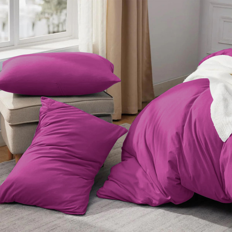 Luxury Microfiber Duvet Cover Set – Soft, Wrinkle-Free, Hotel-Quality Bedding With Pillowcases, Purple