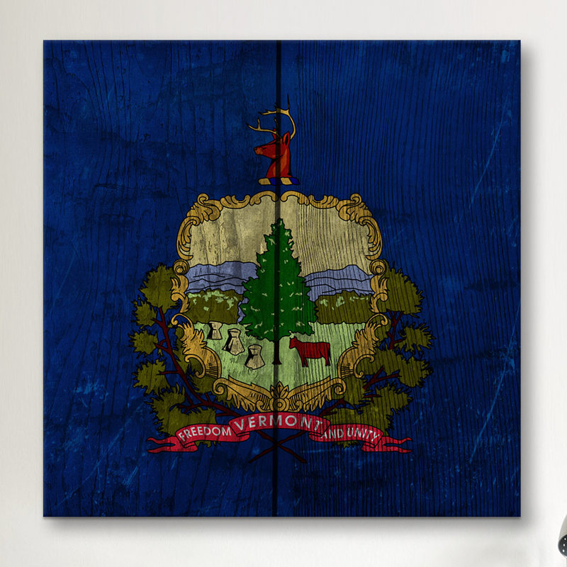 « flags vermont », impression sur toile tendue, H 18 po x l 18 po x P 0,75 po