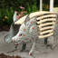 Metal Pig with Hollow Head and Wooden Beaded Body Décor