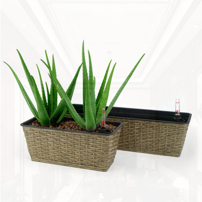 2-Pack Smart Self-watering Rectangle Planter