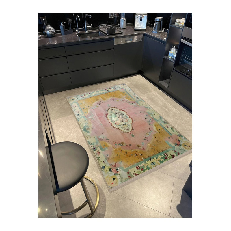 Izmir Vintage Pastel Color Traditional Patterned Woven Washable Carpet, Runner 2'6" x 9'11"