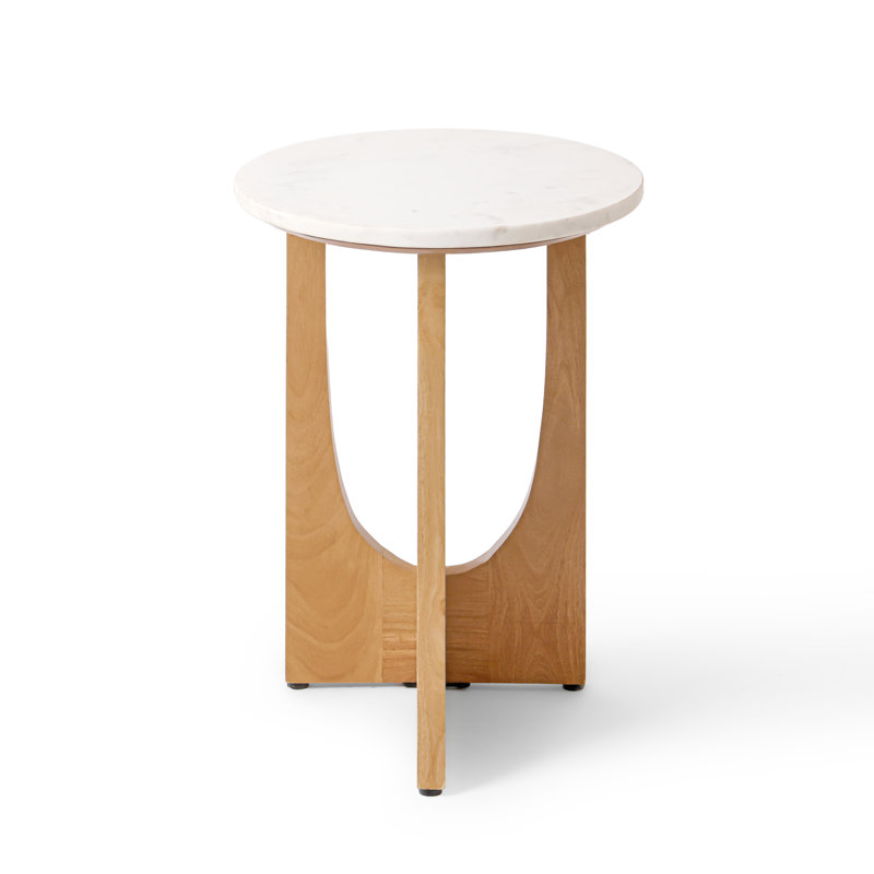 Table d'appoint en bois massif Aurelia, Toronto Marble