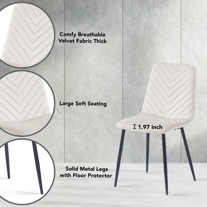 Chaise de salle à manger Ivenson, Crème, crème