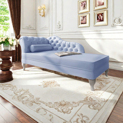Chaise longue classique rembourrée en similicuir