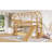 Twin Size Loft Bed With Bookshelf Playful Design For Kids House-Shaped Structure With Slide High-Quality Safety Rails,Natural-2089989198-2089989197