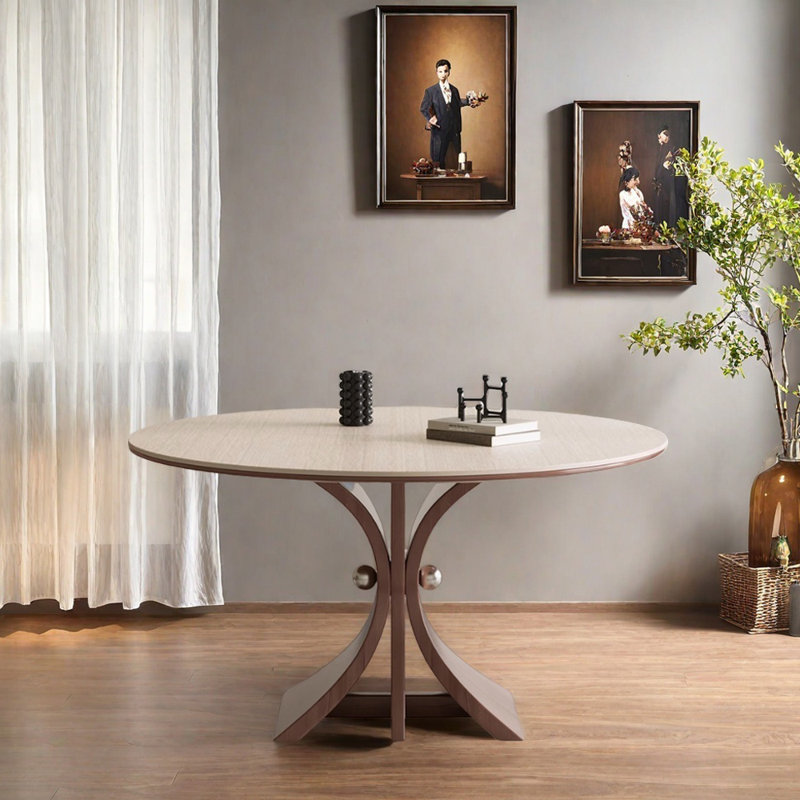 Simple Light Luxury Durable Rock Slab Table, 29.52"H x 51.18"L x 51.18"W