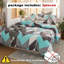 Housse de couette en duvet à motif géométrique vert et vert-116009331