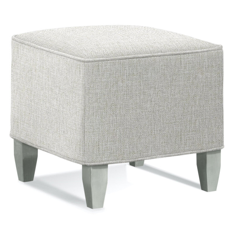 Brooklyn Square Ottoman, Basic Blue 100% Polyester, Nickel