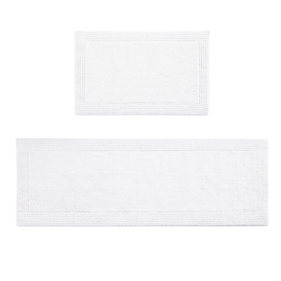 Tapis de bain en coton 3000 g / m², blanc, 24 x 72 po, réversible, texture douce et moelleuse, lavable à la machine 24 x 72 po / m², respirant en douceur