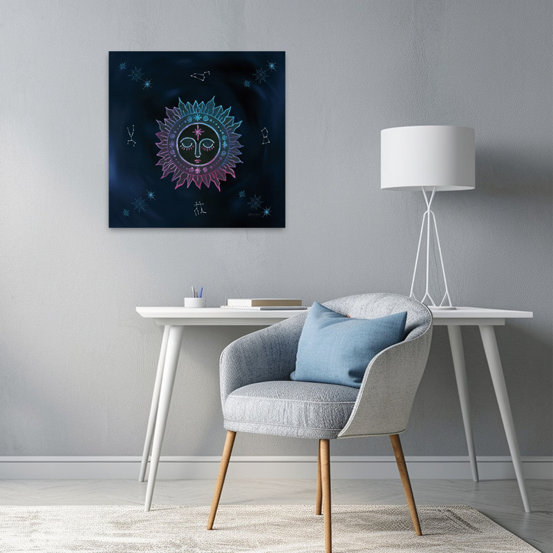 Mystic Sun, art contemporain, H 24 po x l 24 po