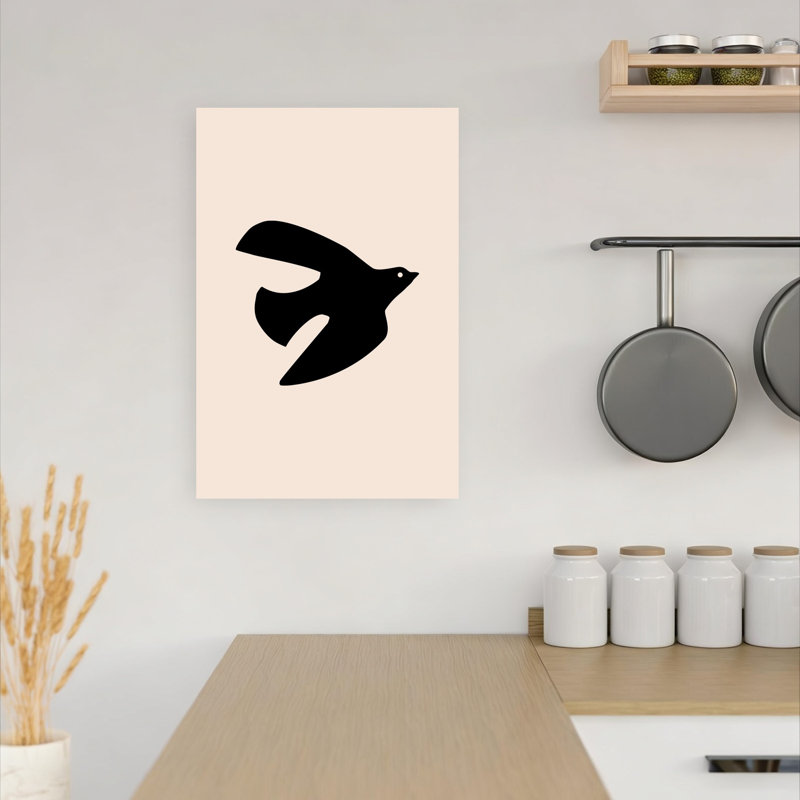 Peaceful Dove Silhouette Modern Peaceful Serene Bird Wall Art Print 1 Piece Wrapped Canvas Wall Art, 45.72cm H x 30.48cm W