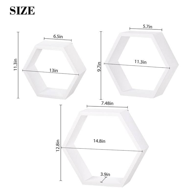 Tablettes flottantes 3 pièces Jhosep, Blanc