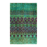 Contemporary One-of-a-Kind Rectangle 4'1" X 6'1" Hand Knotted Area Rug