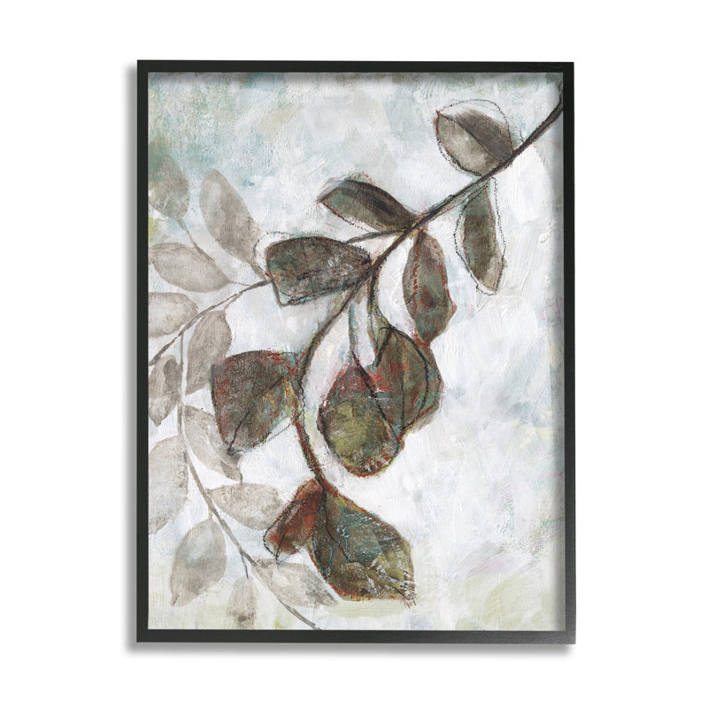 Feuilles d'automne d'automne, Giclée encadrée noir minuit, H 20 po x l 16 po