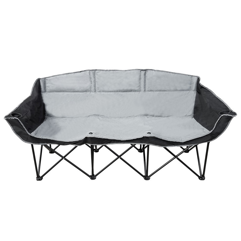 Banc de camping pliant, Noir / gris