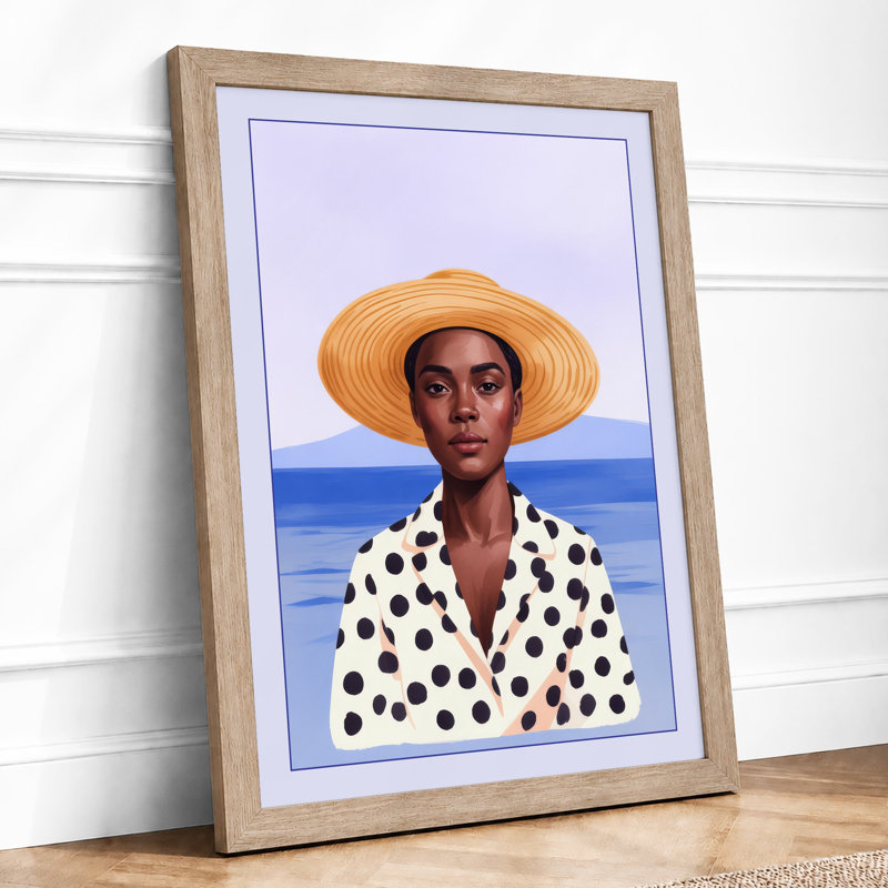 Seaside Reverie Coastal - Framed Print, A2 - 59.4 x 42.0 cm, Oak
