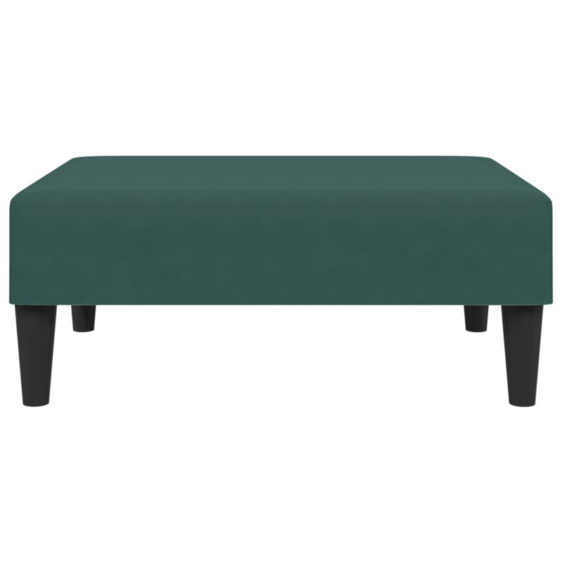 Aengus Upholstered Ottoman, Black, Dark Green Velvet