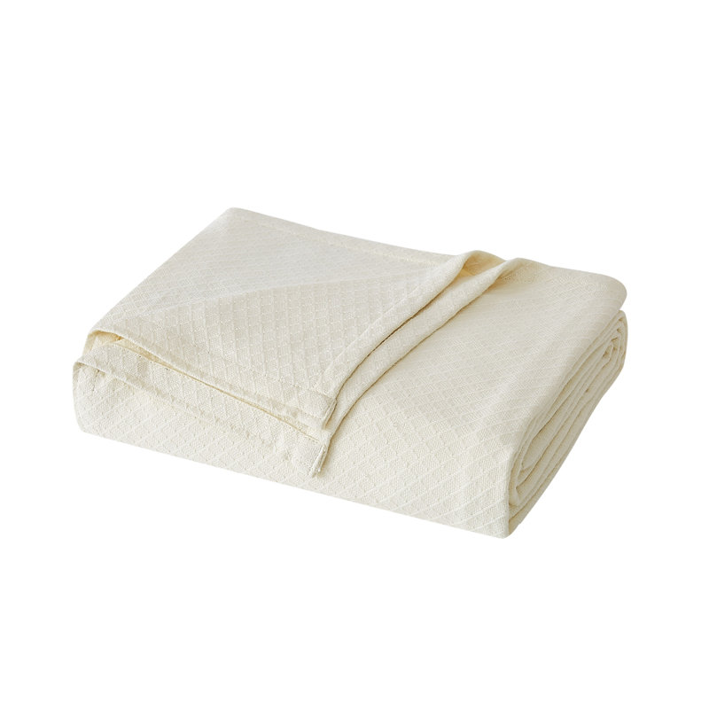 Couverture en coton Royal Velvet Dream, 68" W x 90" L, Ivoire ivoire