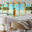 «Futur minimalisme Golden Vision Of Eternity», reproduction d'art sur toile femme - 5 panneaux