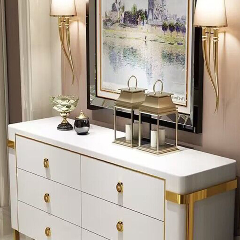 Armoire décorative minimaliste légère et luxueuse, Blanc