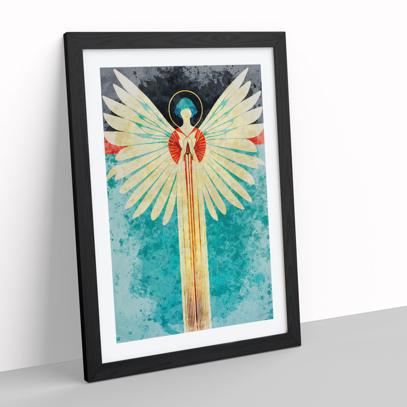 Reflection Of An Angel - Wall Art, 66cm H x 48cm W, Black Framed, White