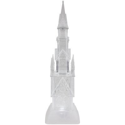 17.5" LED Lighted Acrylic Castle Christmas Snow Globe
