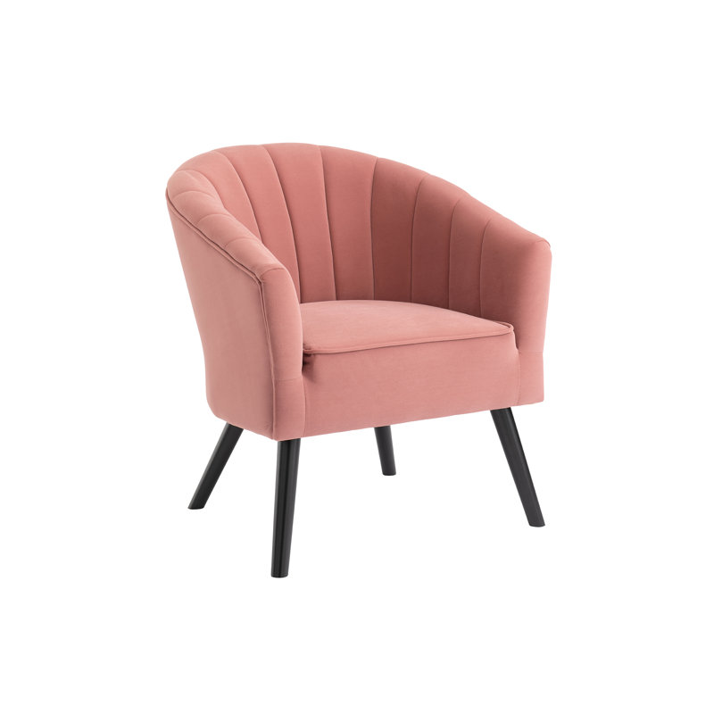 Thaddeus Velvet Barrel Chair, Pink