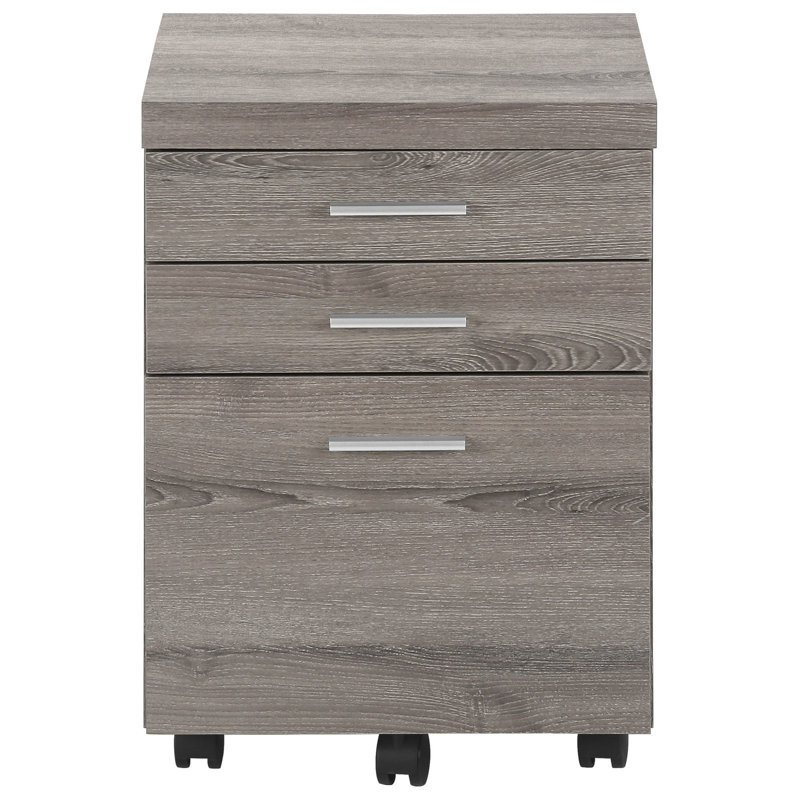 Mobile File Cabinet For Office, Storage, Taupe, Modern Office Desk Rolling Use, Drawers, Brown Taupe Laminate, Design