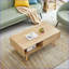 Table basse de rangement rectangulaire avec tiroir texturé - Pieds en bois massif, capacité de charge de 220 lb pour le salon