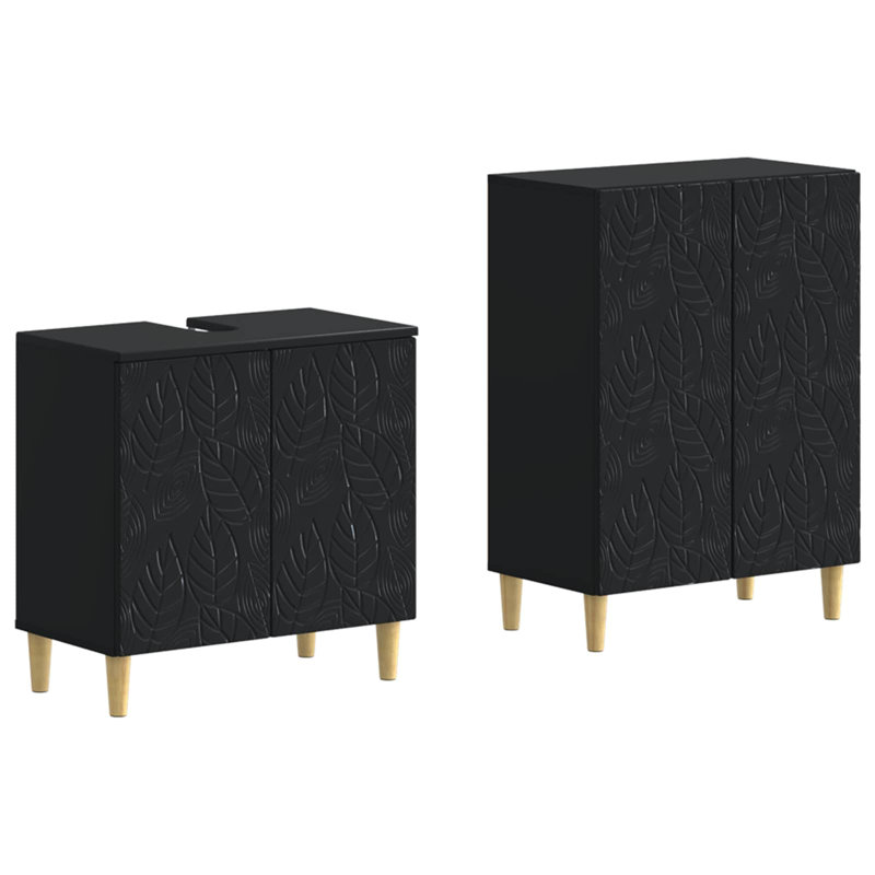 Bathroom Storage Furniture Set, Black