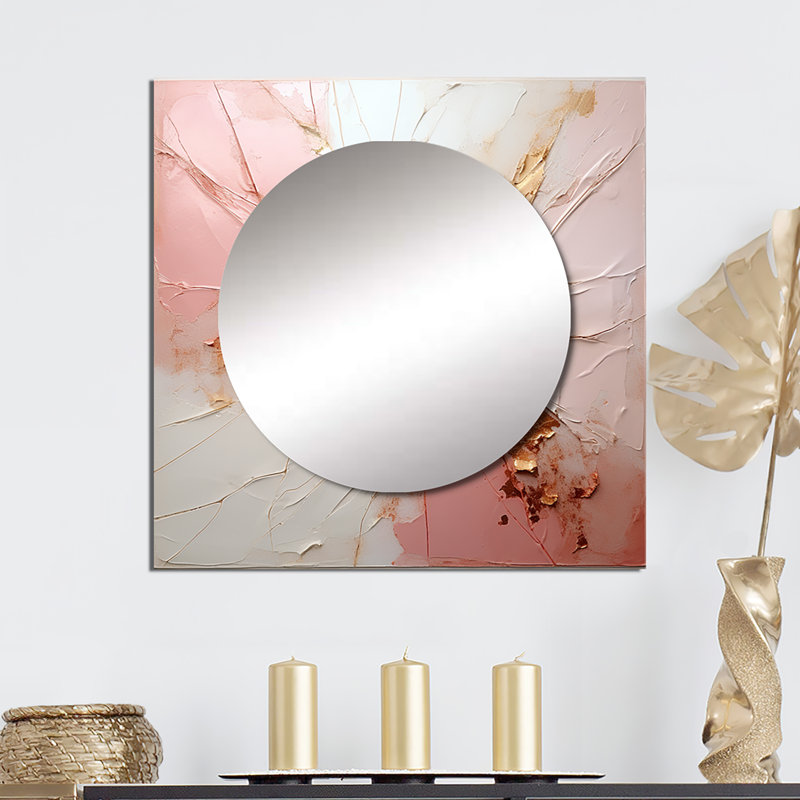 Huben - Décoration murale abstraite à miroir carré pour chambre à coucher, 23 po x 23 po