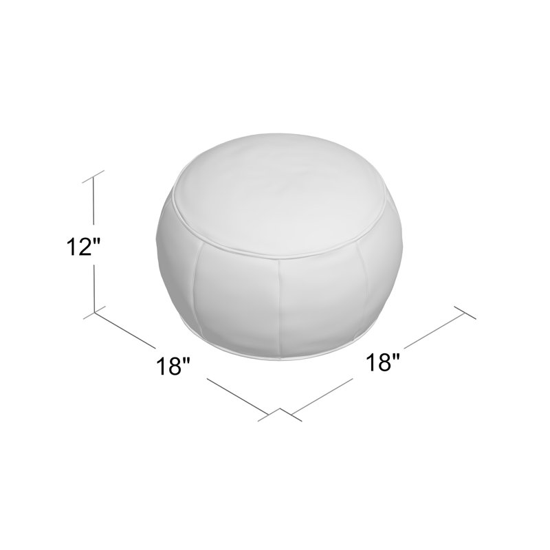 Carnuel Leather Pouf, Navy / Beige Genuine Leather