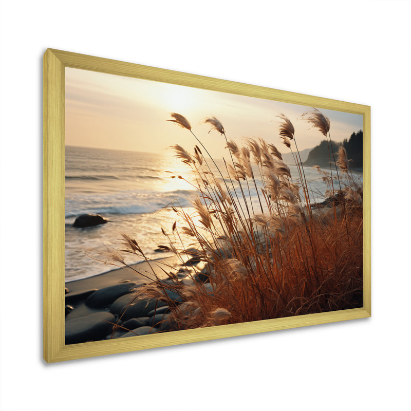 «Beach Breeze at Sunset III» - reproduction, H 34 po x l 44 po x P 1,5 po, Encadrement doré
