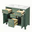 Ensemble de meuble-lavabo 36 po avec lavabo en céramique, meuble-lavabo simple autoportant moderne avec 4 tiroirs et 2 armoires, meuble de rangement pour la salle de bain, ensemble de meuble-lavabo avec cadre en bois massif