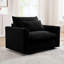 Chaise d'appoint en velours côtelé noir, assise profonde et coussin de taille pour chaise de chambre spacieuse - confortable-606247456-606247459