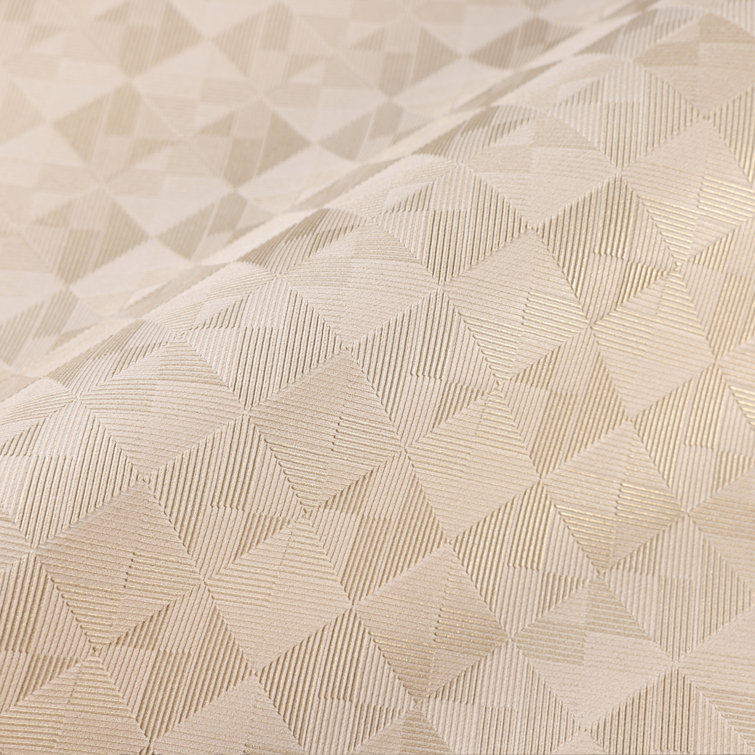 Solid Color Square Pattern Wallpaper, 3D Embossed Glossy Sleek Wall Paper
