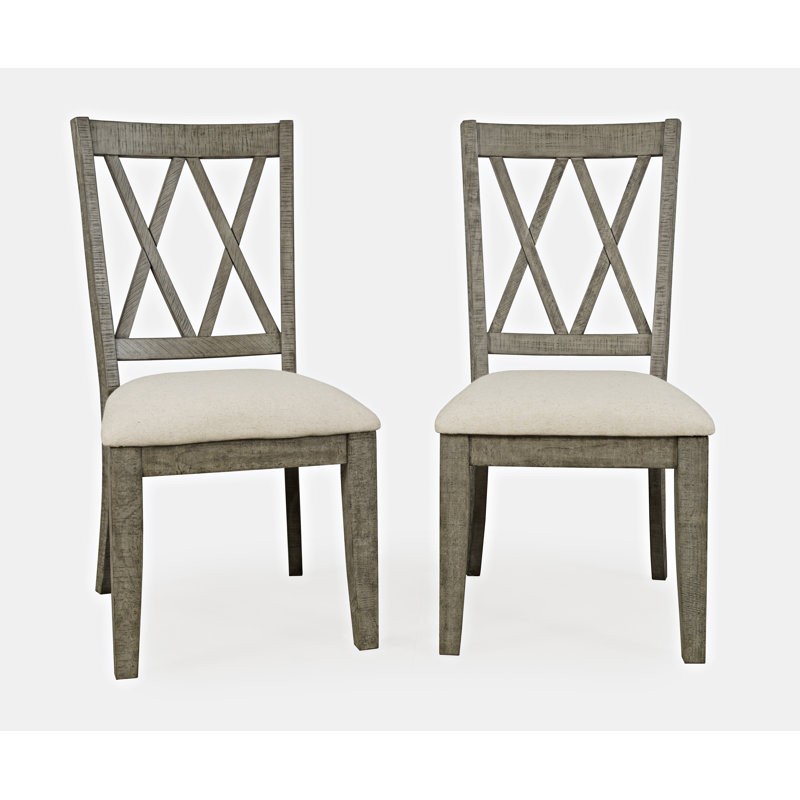 Fahrettin 18'' H Upholstered Pine Side Chair, Driftwood Gray