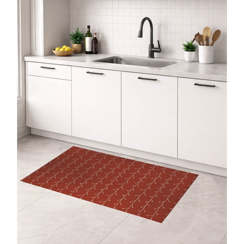 Tapis de cuisine à profil bas Vine Branch, Brique d'argile, Rectangle 4pi x 6 pi